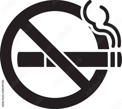 Obraz na plátně No smoking sign symbol pictogram icon with cigarette prohibited pictogram restri
