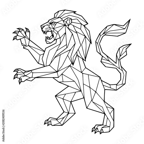 Φωτογραφία Geometric heraldic lion, minimalist vector logo