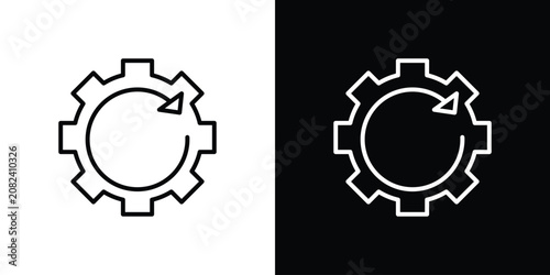 Konstfotografi Recovery gear icon line drawings pack