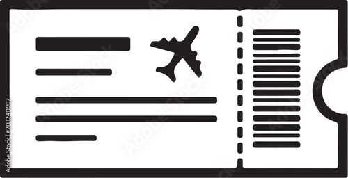 Canvastavla Airline travel ticket icon for boarding pass with check in travel agency airplan