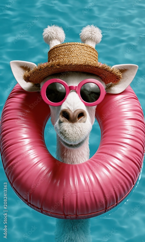 Fototapeta premium Cool llama summer fun portrait