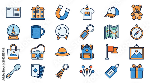 Travel and Souvenir Icon Set