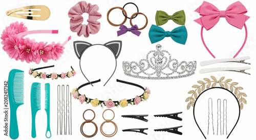 Φωτογραφία 40 Pieces Kids Hair Accessories, Hair Clips, Barrettes, Headbands, Tiaras, Scrun