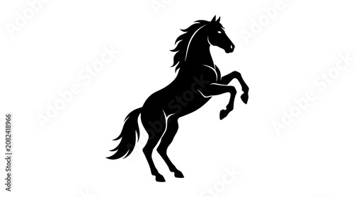 Foto Rearing Horse Silhouette Vector