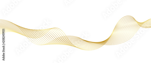 Foto Elegant wavy golden line wave flow, luxury background