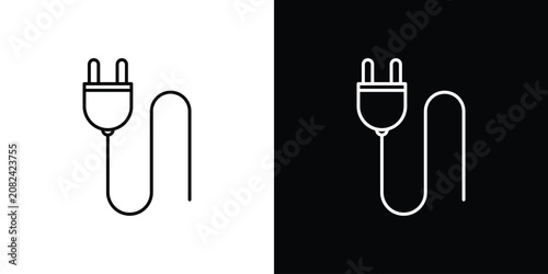 Fotografía Plug icon vector graphics set