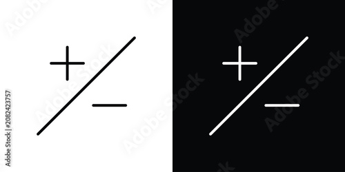 Photos Plus minus icon vector graphics set