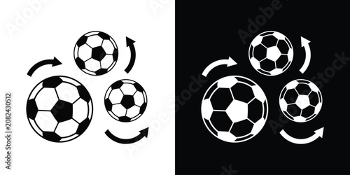 Canvas-taulu Football training rotation and soccer team tactics icon