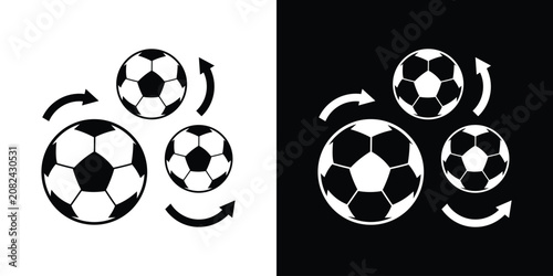 Принти на полотні Football training rotation and soccer team tactics icon