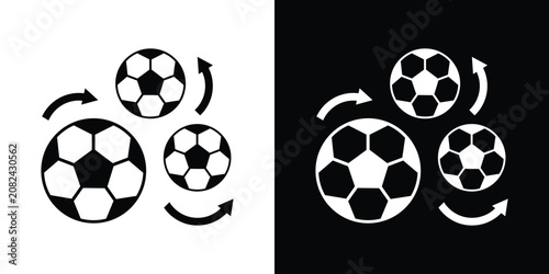 Принти на полотні Football training rotation and soccer team tactics icon