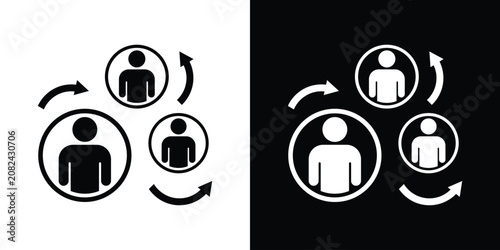 Foto Team substitution and human resources rotation icon