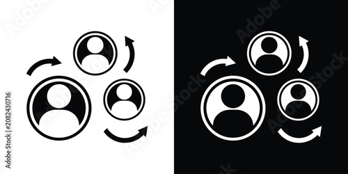 Foto Team substitution and human resources rotation icon