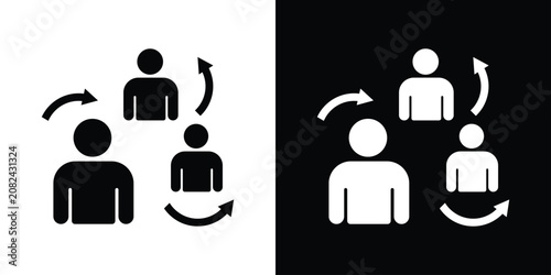 Bild auf Leinwand Human resources and employee turnover vector icon