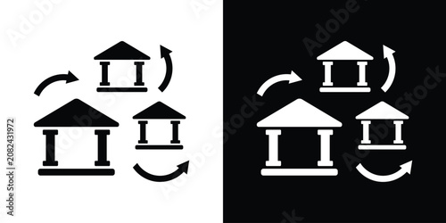 Foto Bank transfer and financial institution exchange vector icon