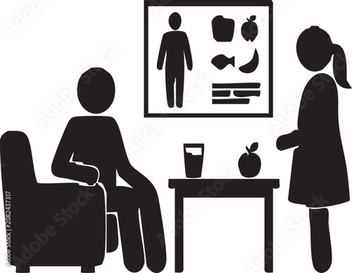 Recovery nutrition guidance silhouette icon