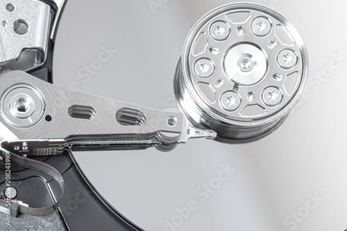 Hard drive platters recording digital data storage