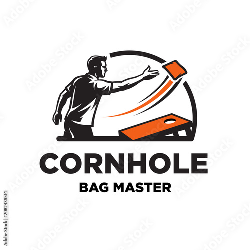 Illustration of Cornhole sport Logo Design Vector Illustration