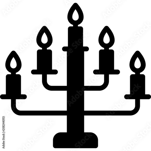 candle light icon illustration design with outline