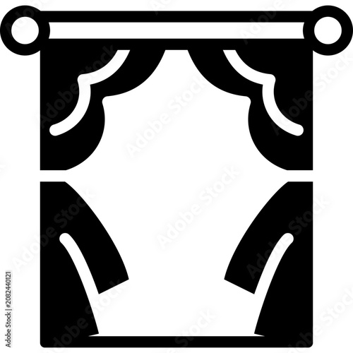 curtain icon illustration design with outline
