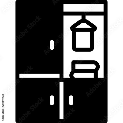 closet icon illustration design with outline