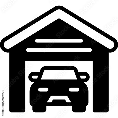 car parking icon illustration design with outline
