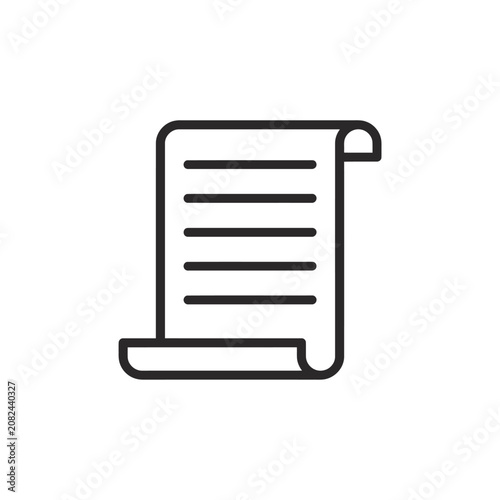 Scroll with text lines icon vector