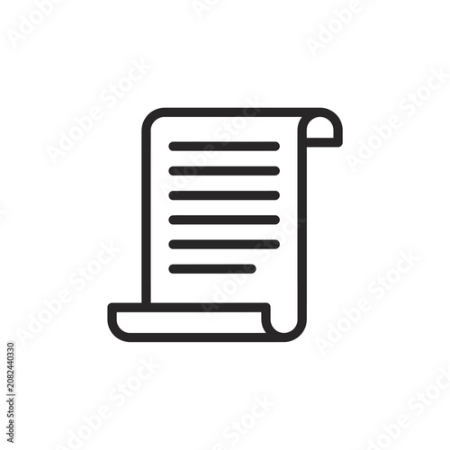 Scroll icon with lines on paper