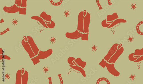 Photos Cute cowboy pattern background vector design