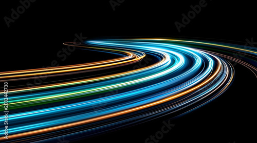 Bright technology inspired light trails create dynamic and vibrant visual experience
