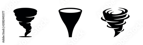 Photos Set of minimalist tornado and twister weather icons
