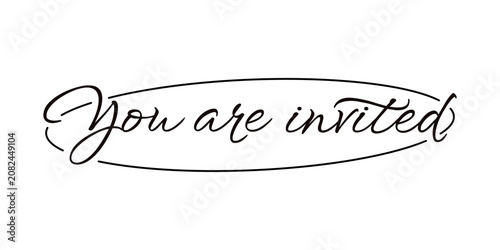You're invited. Elegant Hand Lettered invitation Typography Badge, calligraphic