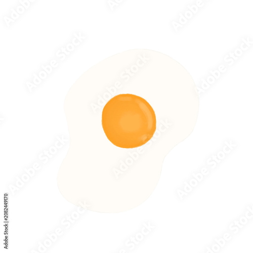 fried egg isolated on white