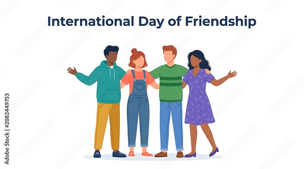 Fototapeta premium International Day of Friendship Diverse Group of Friends Celebrating Together.