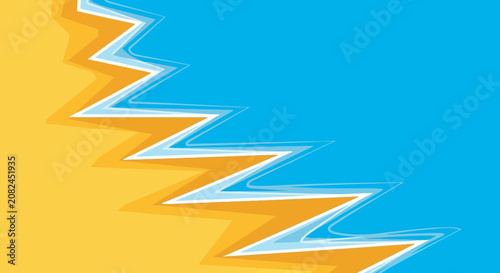 Abstract Zigzag Beach and Ocean Background