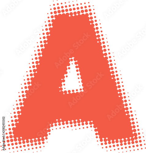 Red Halftone Capital Letter A Design