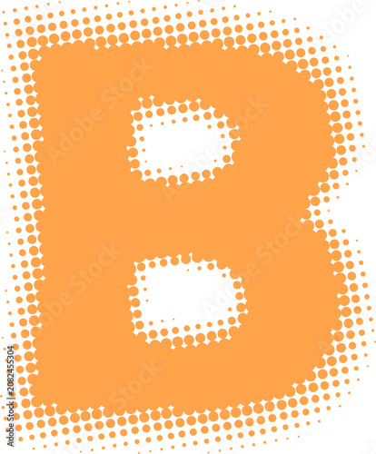 Orange Halftone Letter B Design