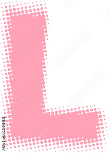 Pink Letter L Halftone Graphic Element