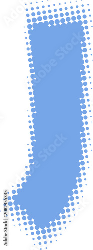 Blue Halftone Letter J Alphabet Icon