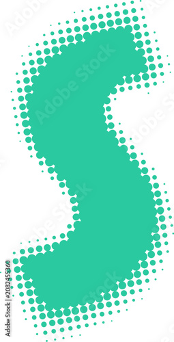 Green Halftone S-Curve Design Element
