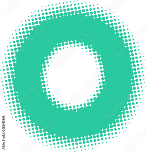 Green Halftone Ring Graphic Element