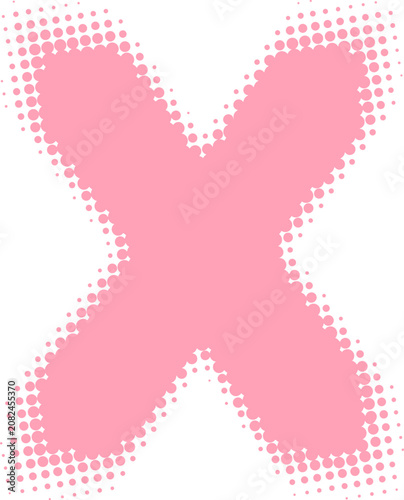 Pink Halftone Letter X Graphic Design