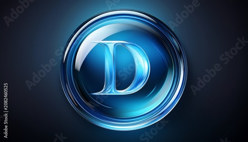 D Transparent Circle Overlay With Blue Glass Gradient