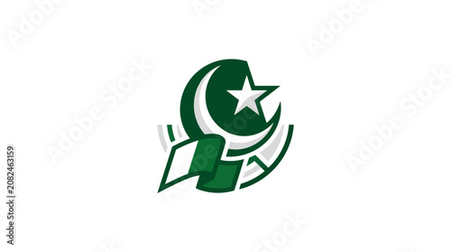 Bild auf Leinwand pakistan flag symbol green white
