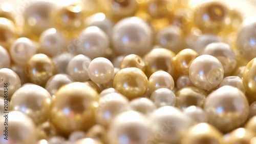 pearls Beads for crafts, sewing, embroidery, and jewelry making. 4k footage