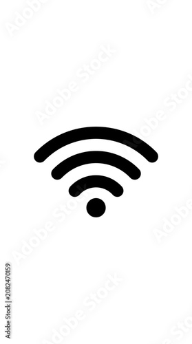 Black Wi-Fi Symbol on White Background, Wireless Internet Icon