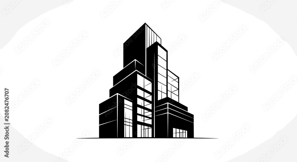 Fototapeta premium Modern Office Building Architecture Design.