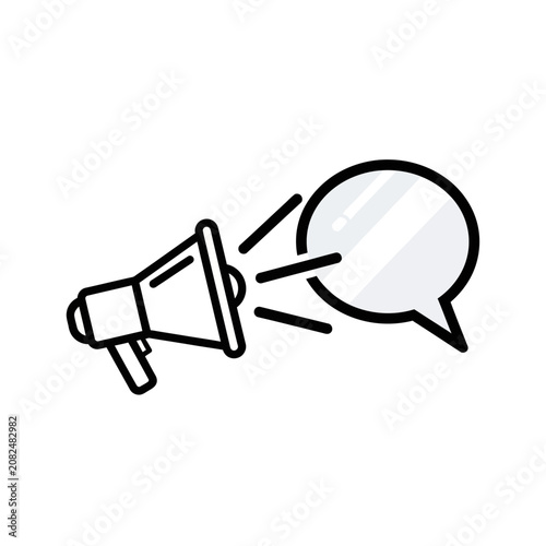 Megaphone with speech bubble icon for marketing and communication
