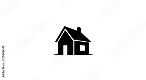 Simple black house icon silhouette.