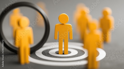 HRM or Human Resource Management, manager icon which is among staff icons for human development recruitment leadership and customer target, resume, interview. generate by AI