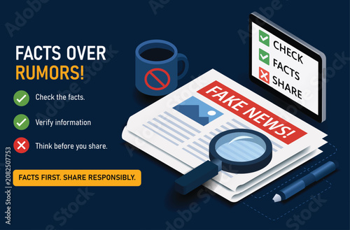 Digital Illustration Promoting Fact-Checking and Responsible Sharing to Combat Fake News in the Media